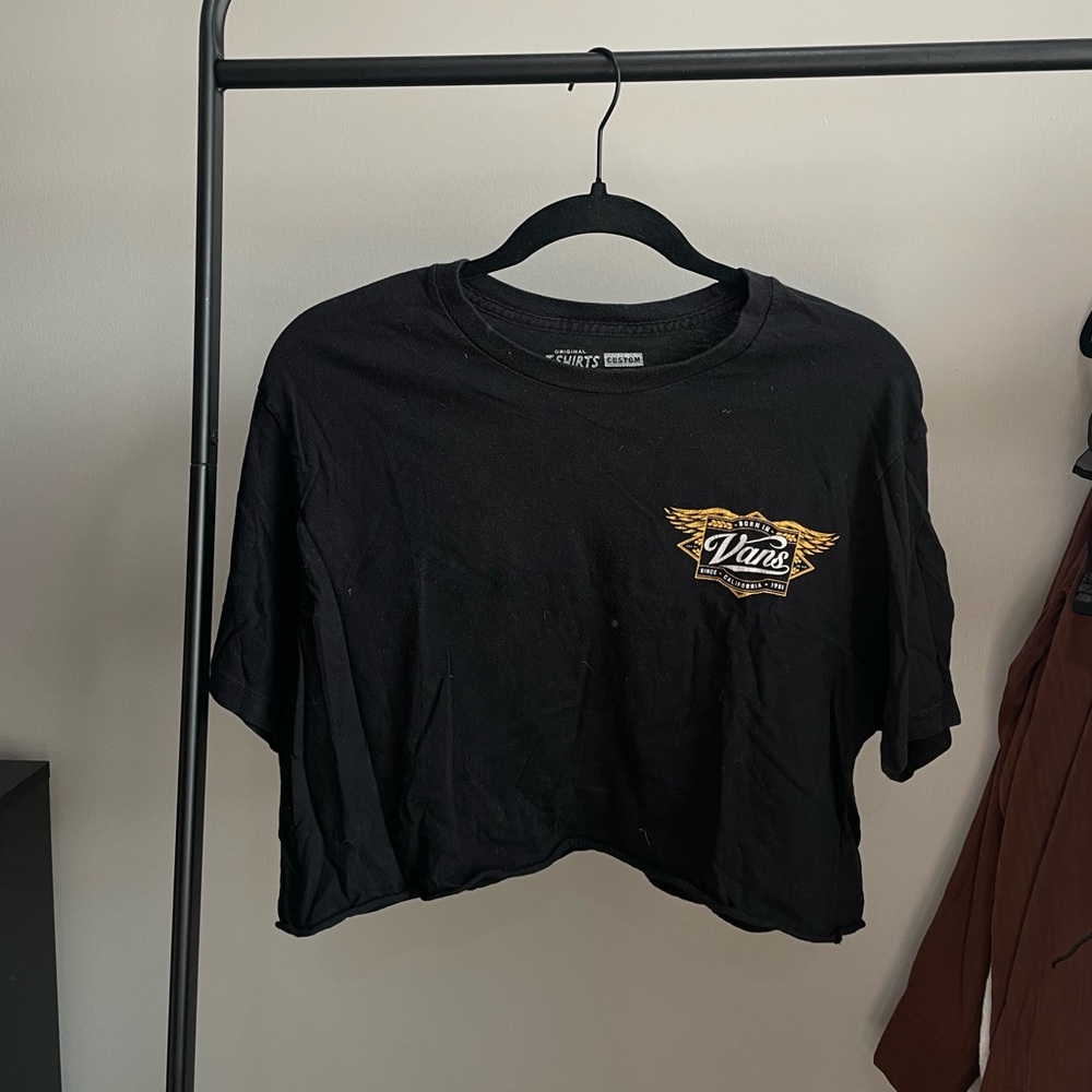 Vans Black Cropped T-Shirt M